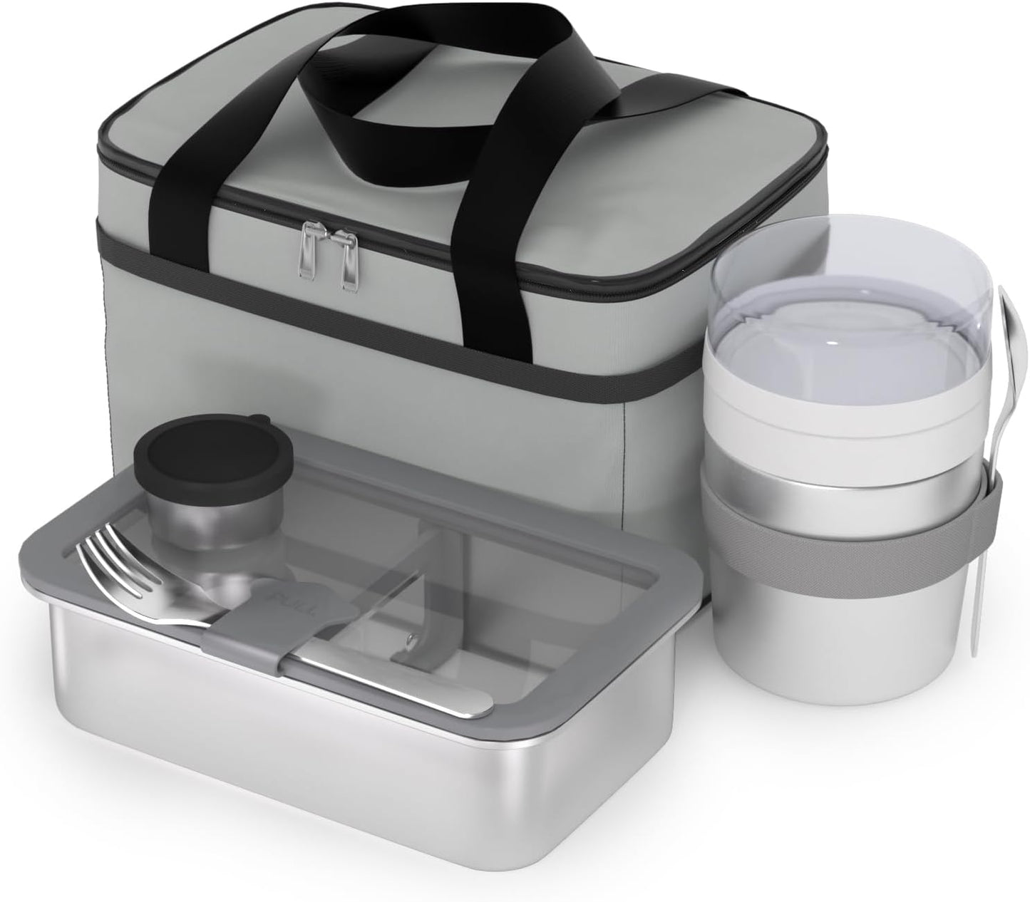Stainless Steel Bento Box Set for Adult - 42oz Leak-Proof Lunch Box Containers with Thermo, Insulated Bag for Work Travel Dining Out