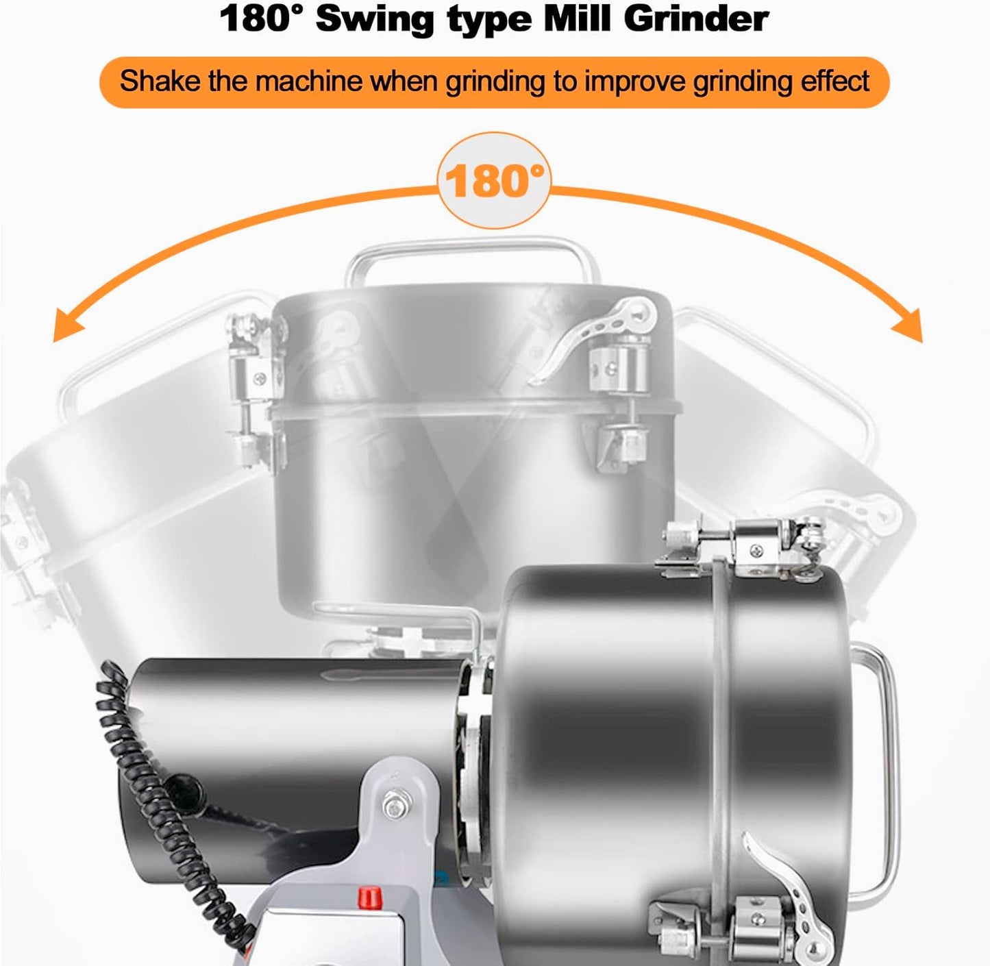 Electric Grain Grinder 800g,Swing Type Grain Mill Grinder 3000W,110V Stainless Steel High-speed Spice Herb Grinder Superfine Machine Dry Cereals Pulverizer Swing Type