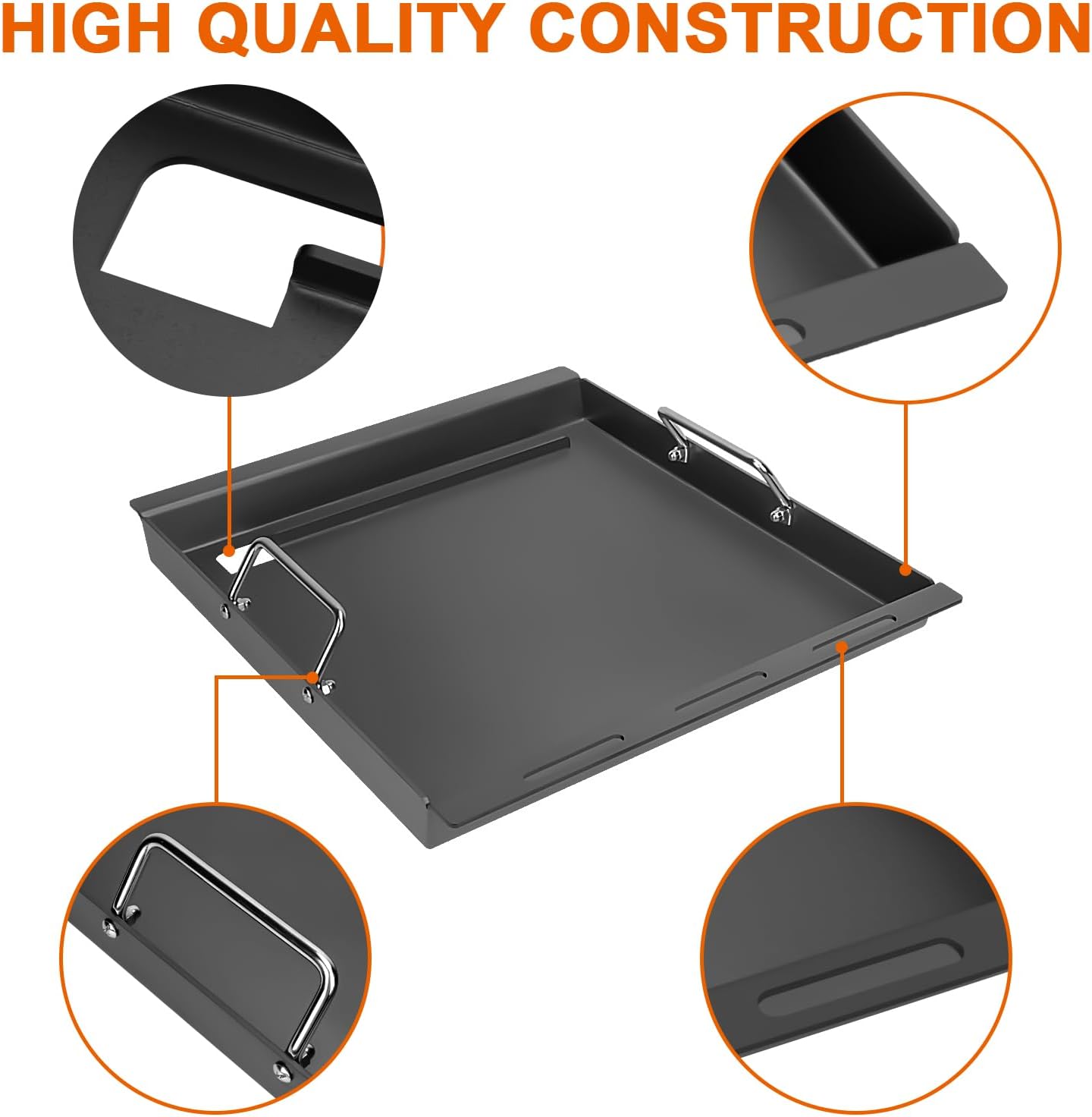 18" Full-Size Griddle Insert for Charbroil Performance 2 Burner 463625219 463625217 463673519 463673017 463673517, Flat Top Griddle for Charbroil Gas Grill, Replacement for G470-0002-W1 G470-0003-W1