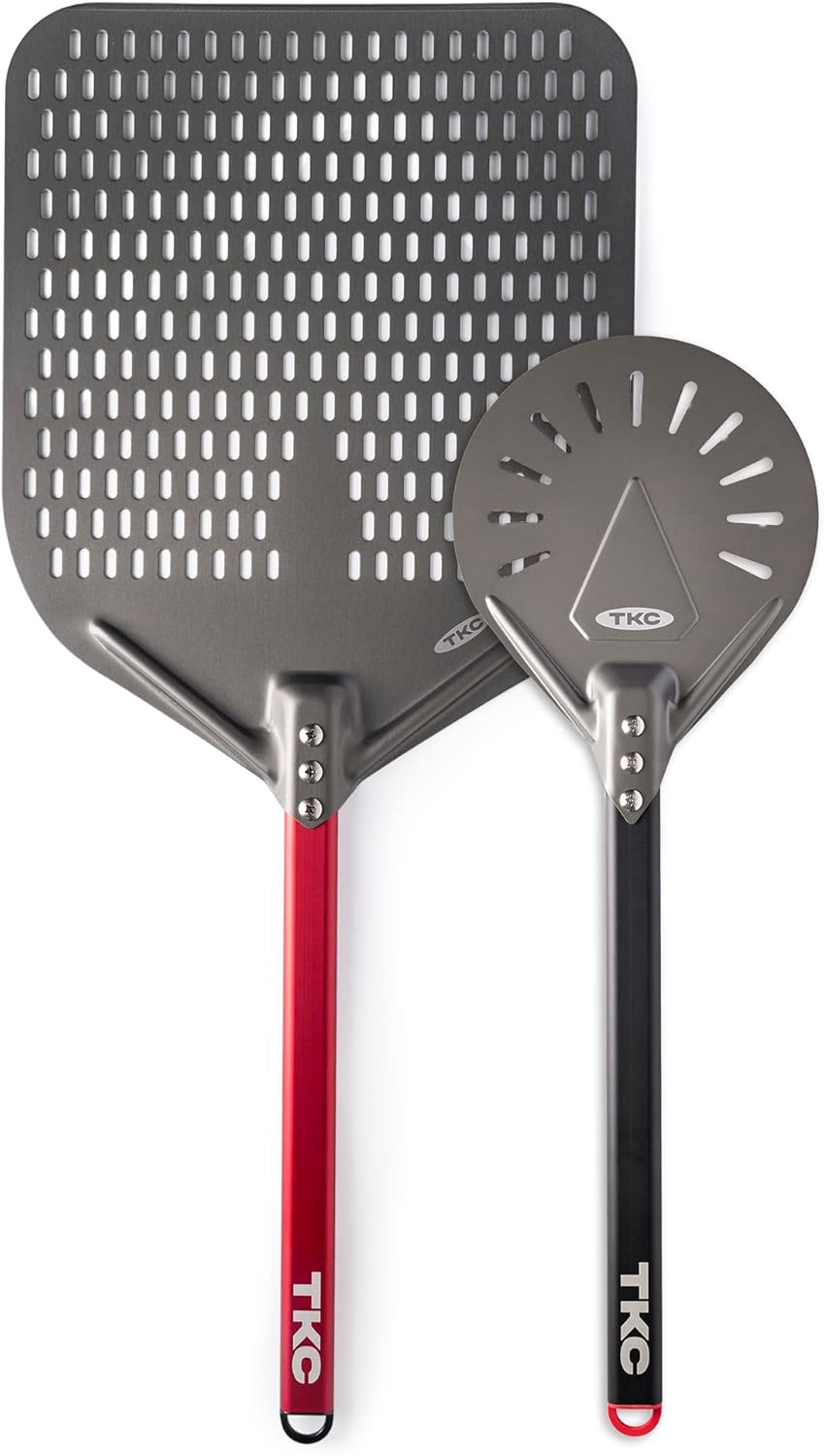 TKC Perforated Pizza Peel Bundle with 14 Inch XL Peel and 8" inch Pizza Turning Peel - Commercial Grade Pizza Spatula - Fits all 16 inch Pizza Ovens