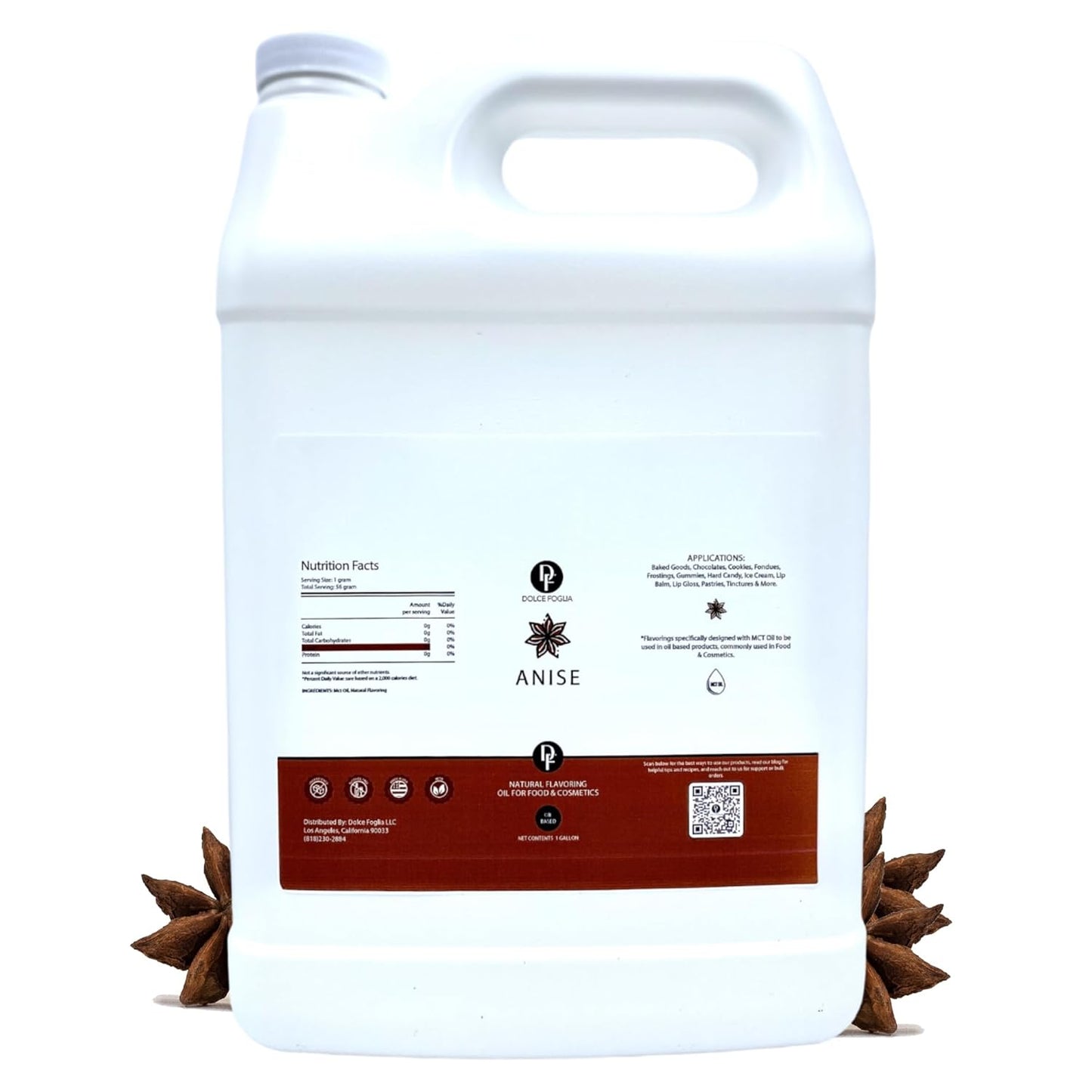 Dolce Flav Natural Anise Extract – 1 Gallon Oil-Soluble Kosher, Sugar-Free, Concentrated Licorice Anise Flavoring for Baking, Cookies & Liqueurs