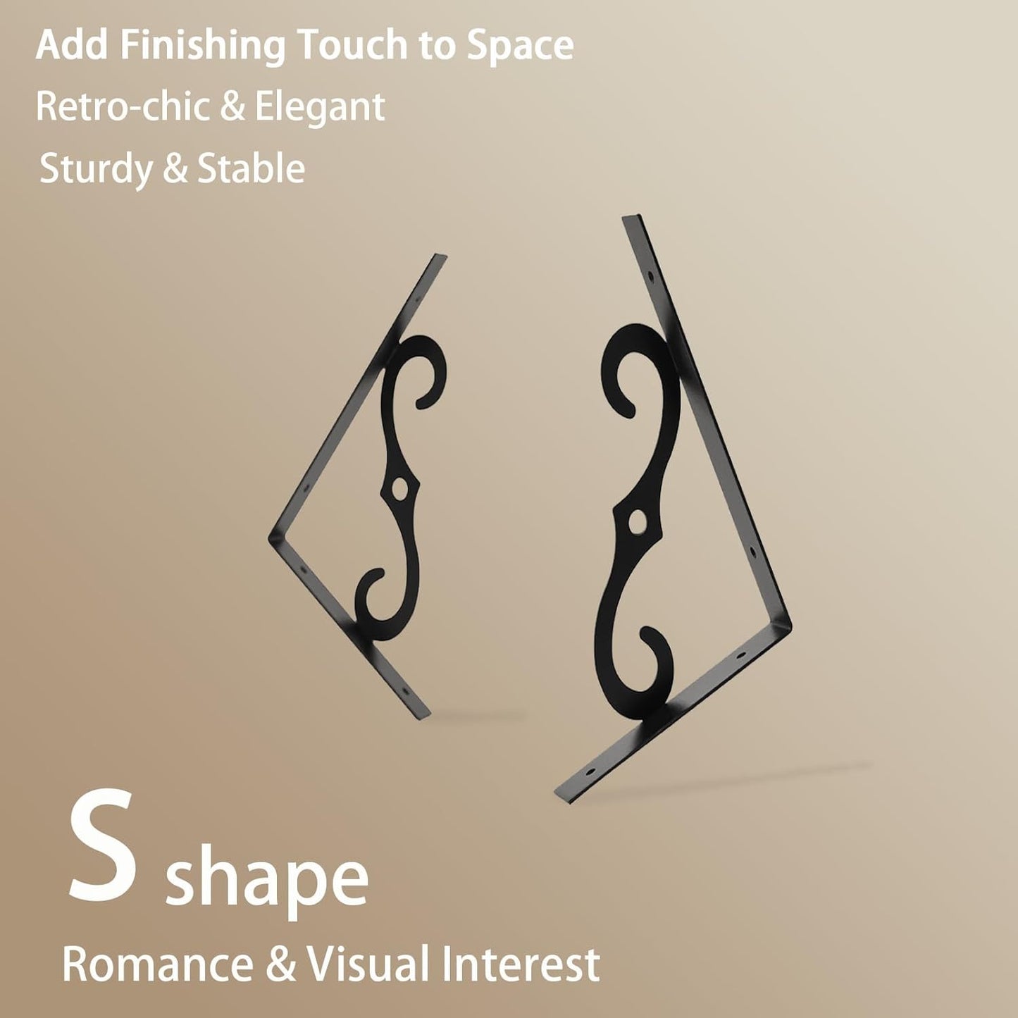 DINZI LVJ Deep Floating Shelves, 16" W x 12" D Wall Shelves Set of 2, Wide Display Shelf Wall Mounted with Brackets, Easy-to-Install Wall Bookshelf for Living Room, Bathroom, Bedroom, White