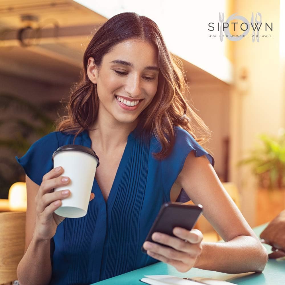 Made-In-USA 16 Ounce Disposable Hot Paper Cups, 1000 Count | Coffee Cups, Leak-Free Food Safe for Hot Drinks, White (16 oz)