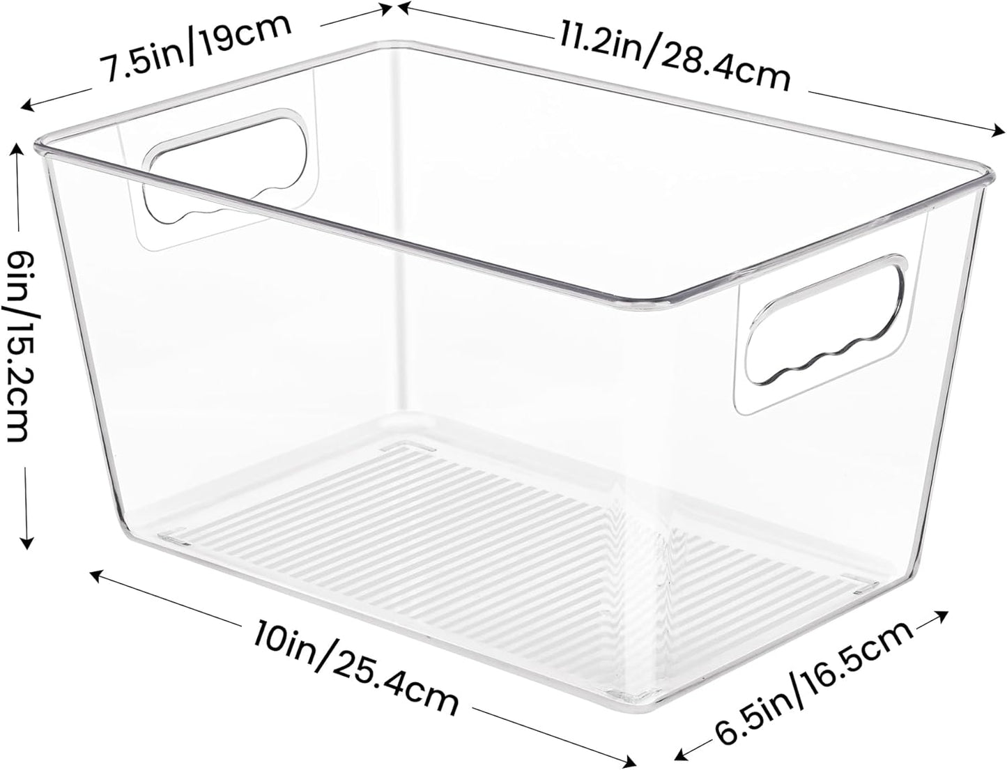 YIHONG Clear Plastic Storage Bins, 8 Pack Pantry Organizer Bins with Handle for Kitchen, Freezer,Cabinet,Closet Organization and Storage