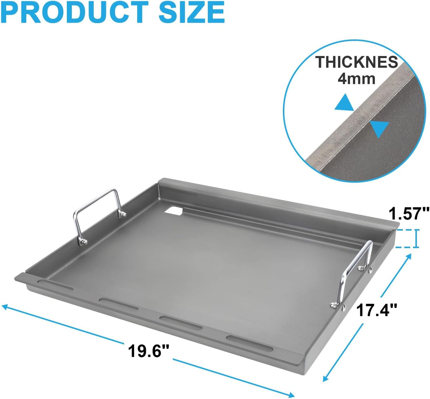 Full Size Griddle Inserts for Weber Spirit 200 Spirit II 200 Series Gas Grills, Flat Top Griddle Replacement for Weber Spirit E-210/220 S-210/220 Spirit II E/S-210 E/S-220 Series Models
