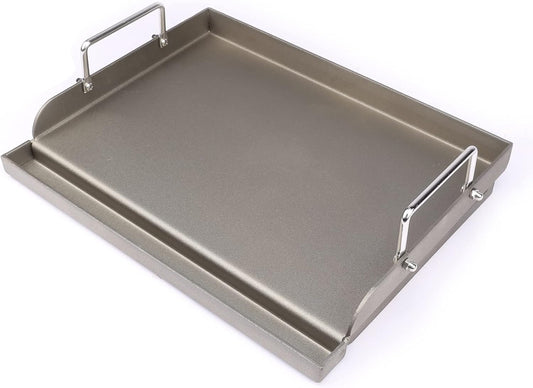 Utheer 17" x13" Nonstick Cast Iron Griddle for Gas Grill, Cooking Griddle Pan for Outdoor Gas Grill, Muti-Purpose Cooking Flat Top Plate for Weber, Nexgrill, Charbroil, Camp Chef, Kenmore