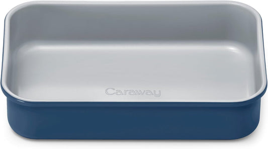 Caraway Nonstick 9” x 6.5” Small Rectangle Baking Pan – Non-Toxic, PTFE & PFOA Free – Aluminized Steel Core – Deep Ceramic Baking Pan for Casseroles, Lasagna & More - Navy
