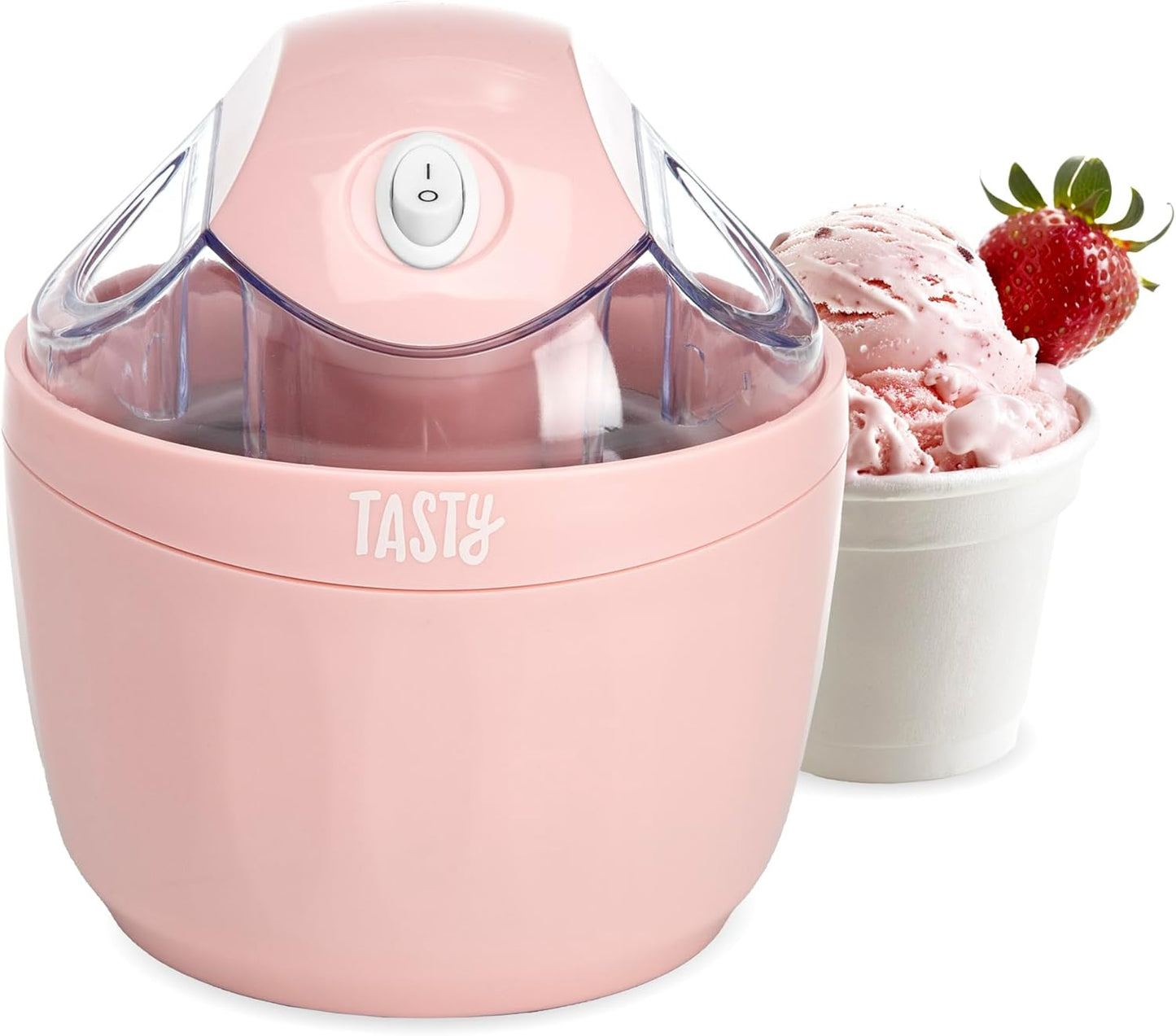 Tasty Mini Ice Cream Maker, Make Ice Cream, Sorbet, Frozen Yogurt, Gelato, Desserts, Quick Results, Pink