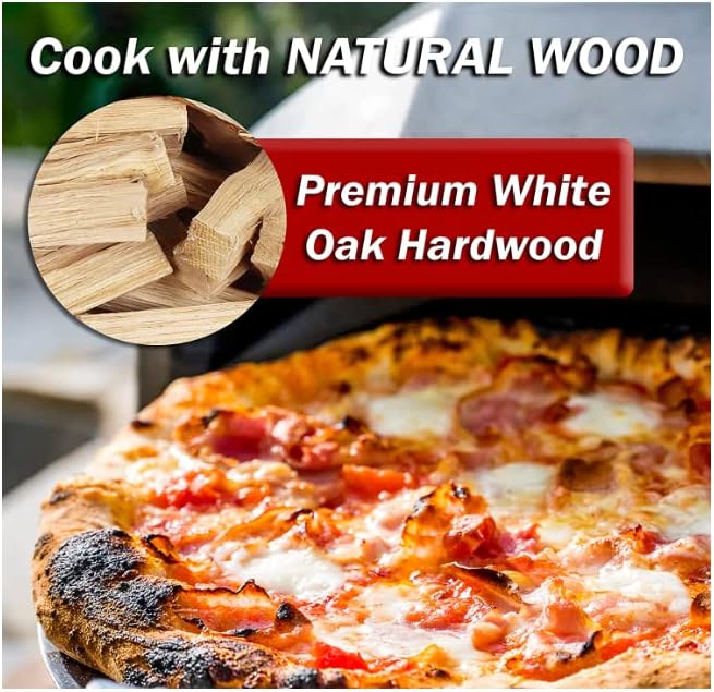 Mini Pizza Oven Wood 6 Inch Firewood Pizza Logs Naturally Cured White Oak Hardwood for Portable Wood Pizza Ovens 750 Cubic Inches, Approximately 12lbs (Cherry)