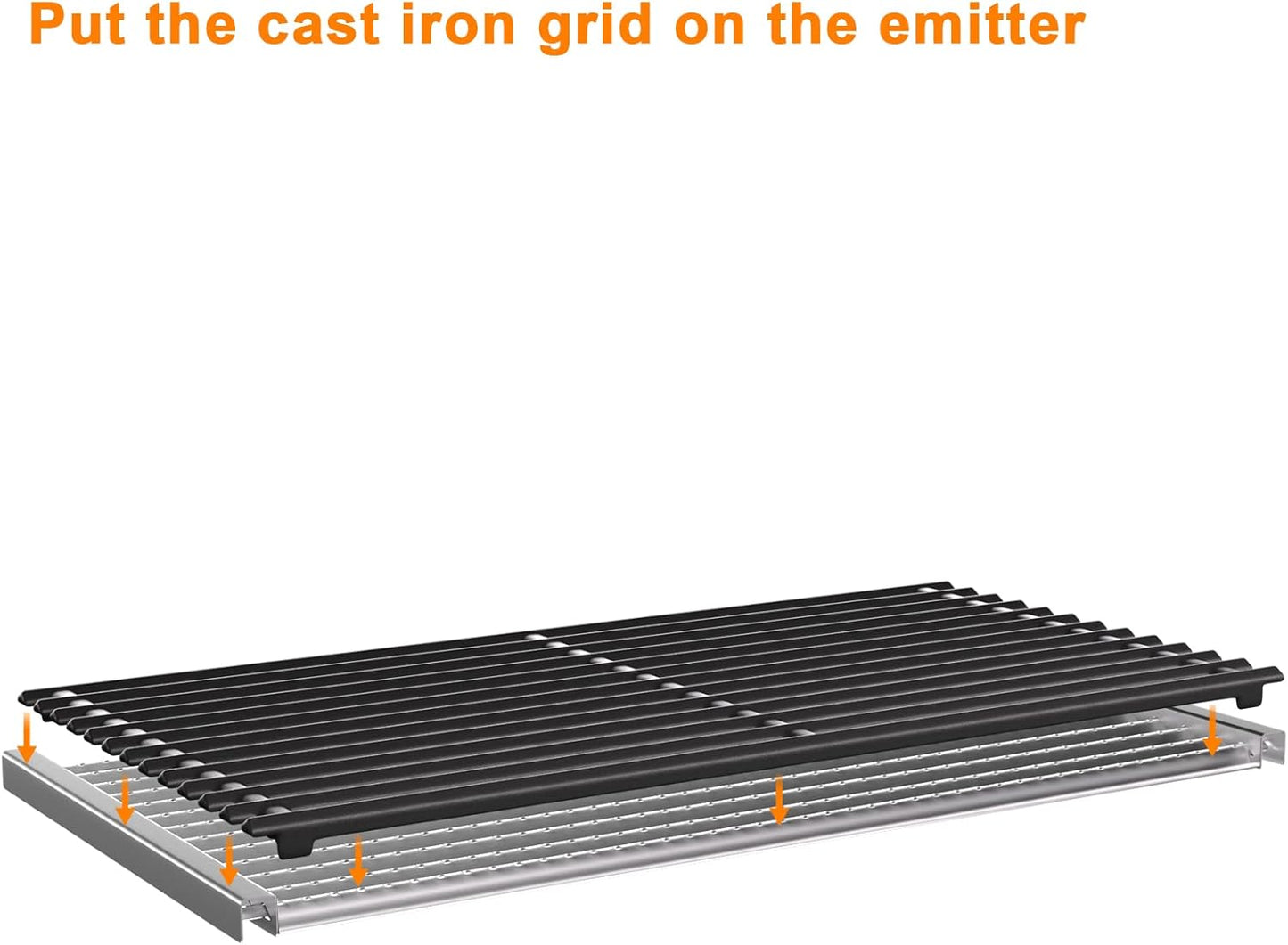 Cooking Grates and Emitter Plates Replacement Parts for Charbroil Commercial TRU-Infrared 4 Burner Grills 463242715 463242716 463276016 466242715 G533-0009-W1 G533-2200-W1 17" x 9 1/2" Grill Grid