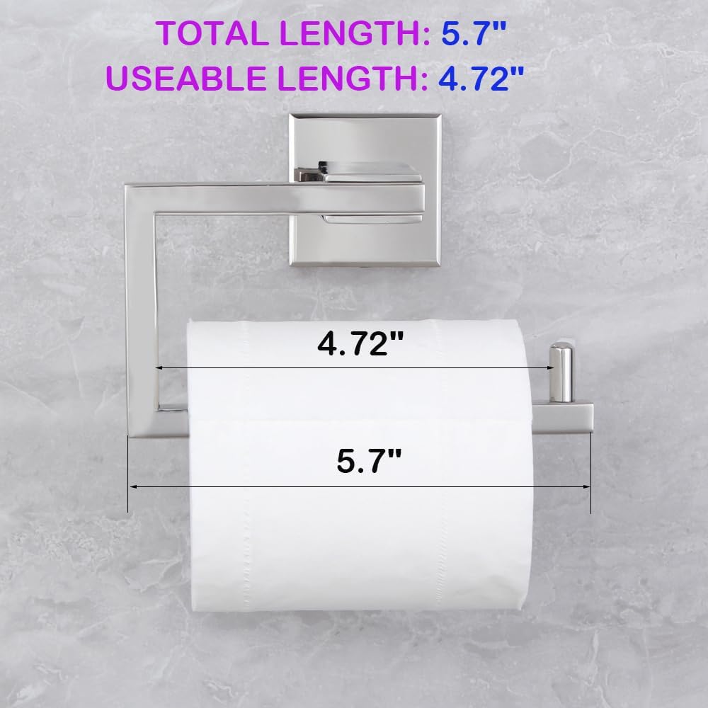 Bathroom Toilet Paper Holder SUS304 Stainless Steel Kitchen Washroom Tissue Roll Dispenser Wall Mounted Rustfree 5-inch TP Holder Polished Finish
