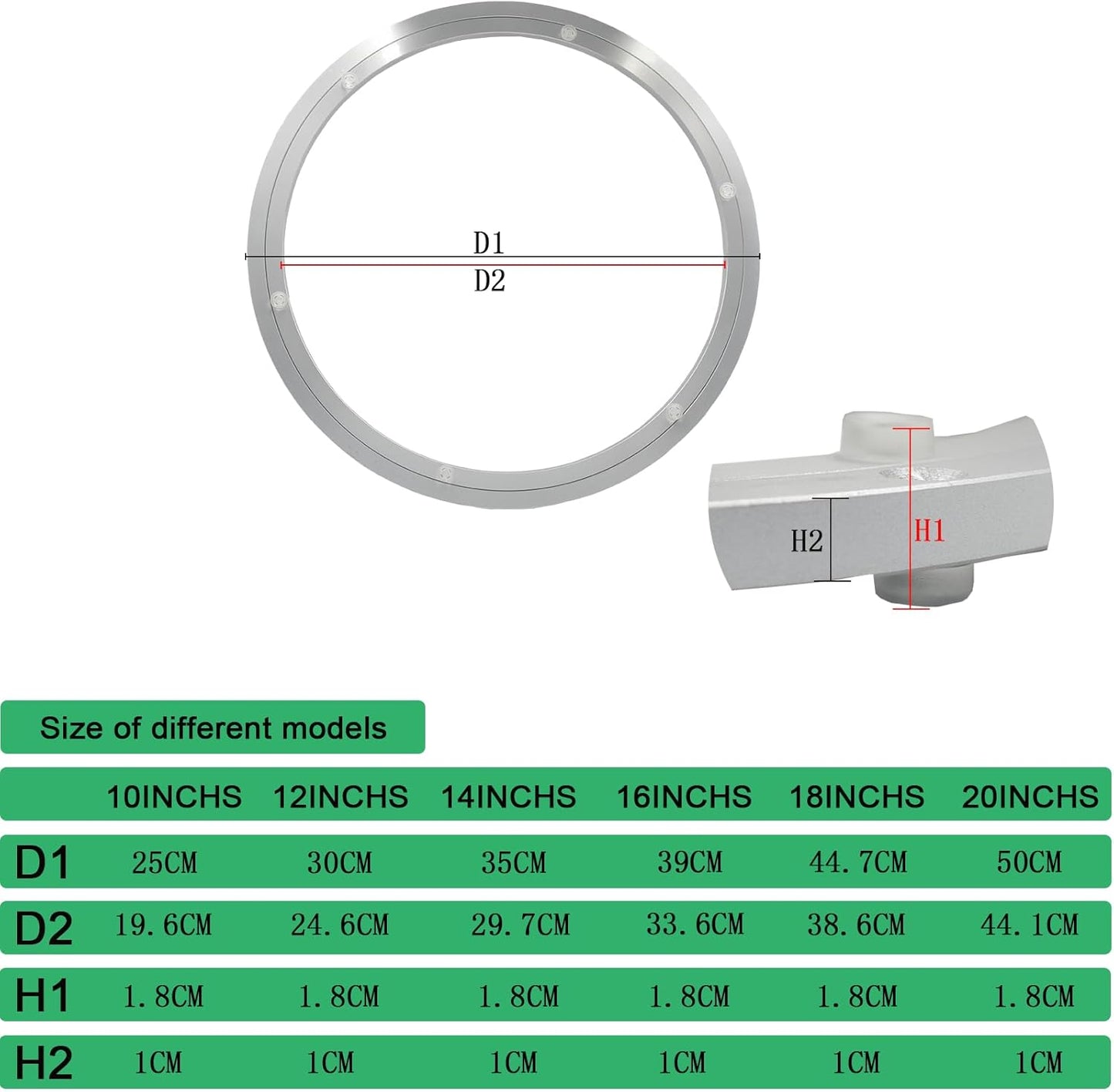 Lazy Susan Bearing Rotating Turntable Bearings Swivel Plate Hardware Aluminum Metal for Dining-Table and Workbench (10 Inchs) … …