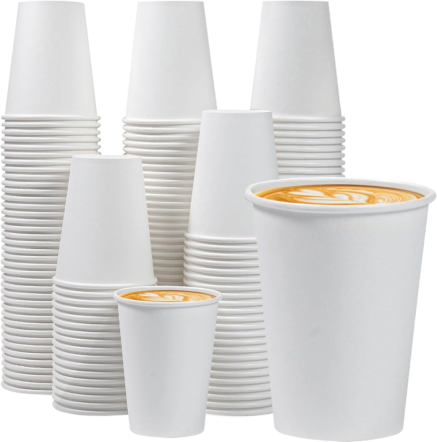 Lamosi 100 Pack 12 oz Paper Cups, Disposable Paper Coffee Cups 12oz, Hot/Cold Beverage Drinking Cups for Water Juice or Tea, Perfect for Office Party Home Travel