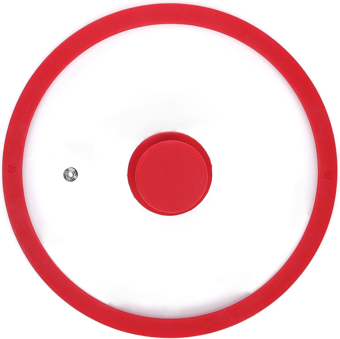Silicon Glass Lid for Pot,Pan,Skillet Fits 8"(20CM) Cookware Silicon lid Dishwasher Safe, Replacement Lid Vented Tempered Glass with Heat Resistant Silicone Rim By HR Huare Technology, Red,1 Pack…