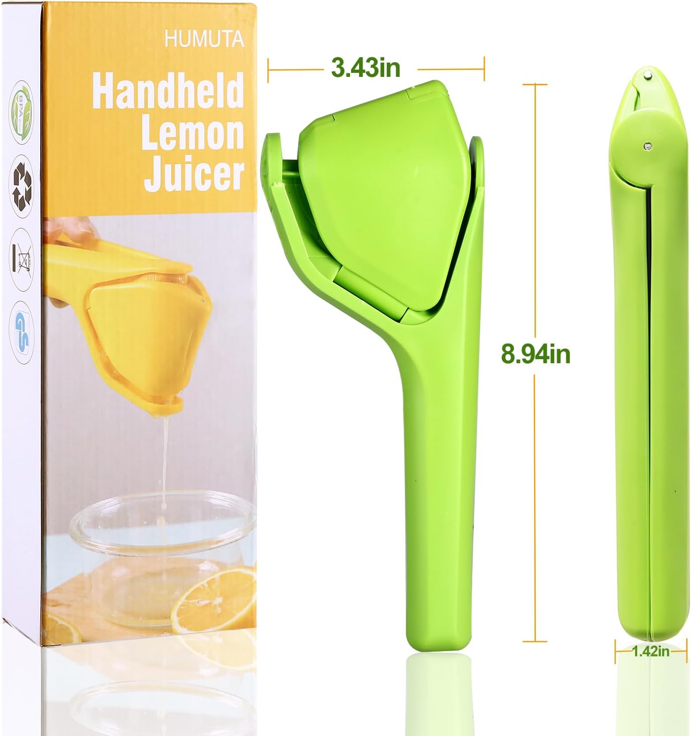 Lemon Squeezer, Effective Squeezing Juice Press, Easy-to-Use, Sturdy Flat Manual Lemon Juicer, Lime Squeezer, Citrus Juice Presser, to Squeeze Lemons, Limes, Citrus, oranges And Other Fruits