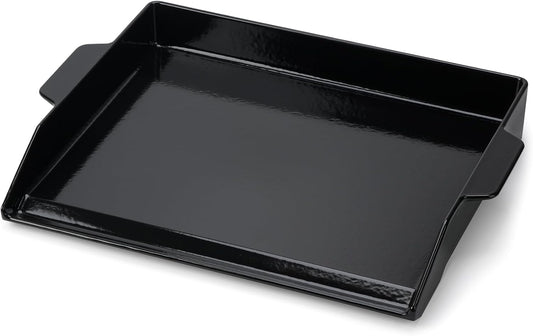 Onlyfire Universal Enamelled Cast Iron Cooking Griddle, Nonstick Coating Griddle Flat Top Grill Plate with Extra High Sidewalls for All Gas Grills and Range Oven, 18.5" x 14"