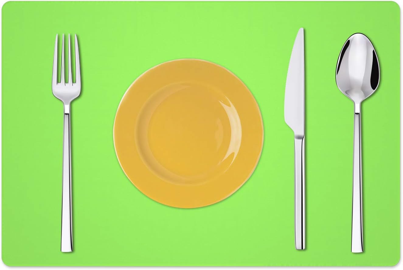 Silicone Placemats, Food-Grade Non-Slip Waterproof, Dining, Stain Resistant, Countertop Protector, Kitchen Counter Mat, Heat Resistant, Baking mat Dishwasher Safe (23.6"×15.7"-1pack, Green)