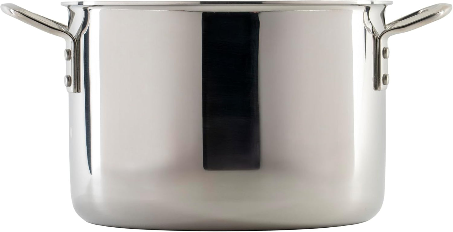 WINCO Tri-Ply Stock Pot, 8-quart, Silver