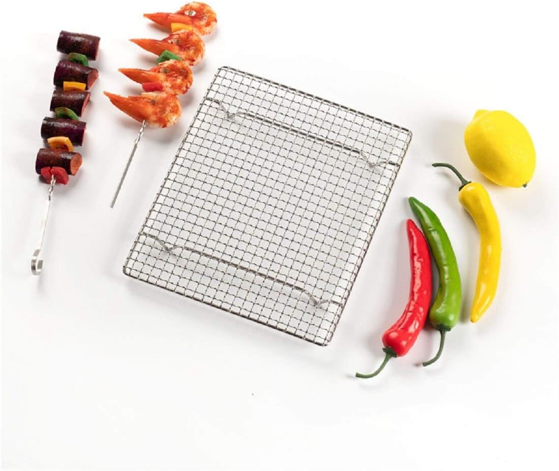 304 Stainless Steel Cooling Rack Versatile Baking Rack Heat Resistant Rust Proof Sturdy Grate 12.3"*9"