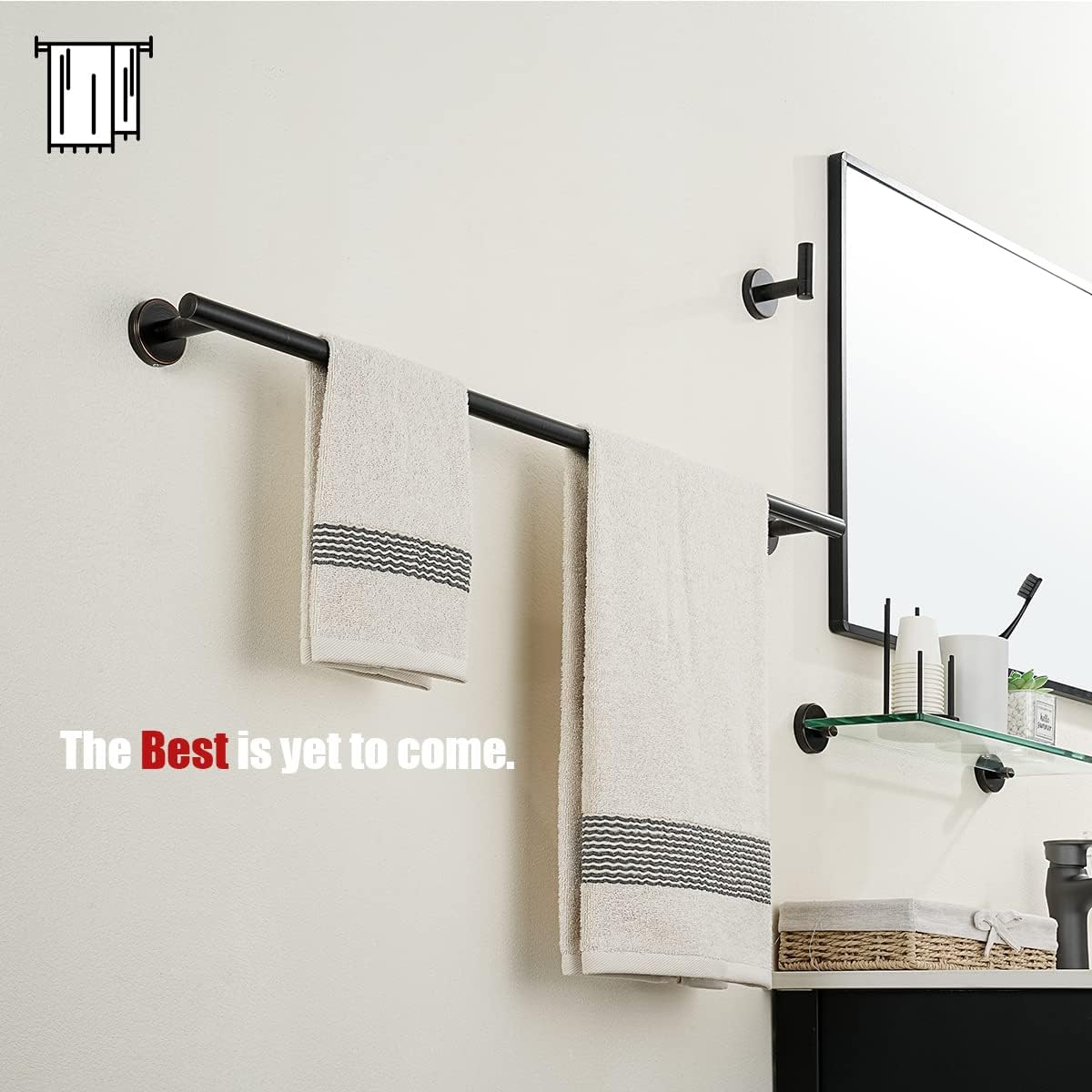 JQK Oil Rubbed Bronze Towel Bar, 33 Inch 304 Stainless Steel Thicken 0.8mm Towel Rack Bathroom, Towel Holder ORB Wall Mount, Useable Length 30 Inch 2 Pack, TB110L30-ORB-P2