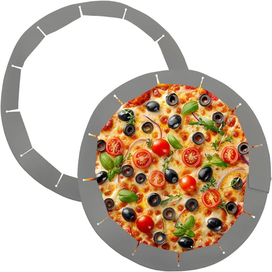 Adjustable Pie Crust Shields Baking Protectors, Silicone Cover Ring Fits 8-11.4 Inch Pies, Baking Pie Pizza Crust Shield Protector Cover for Edges (Grey-2pcs)