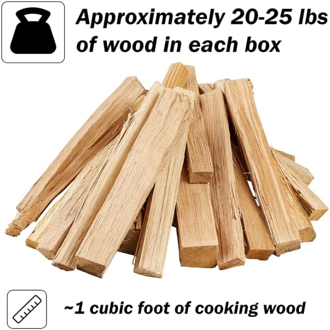 Pizza Oven Wood 12 Inch Naturally Cured White Oak Splits Cooking Wood for Free Standing Ovens 1650 Cubic Inches (Cherry)