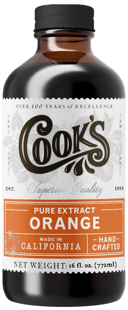 Cook's Pure Orange Extract From Florida Oranges | For Ice Cream, Cakes, Breads, Cookies and Drinks, 16 oz