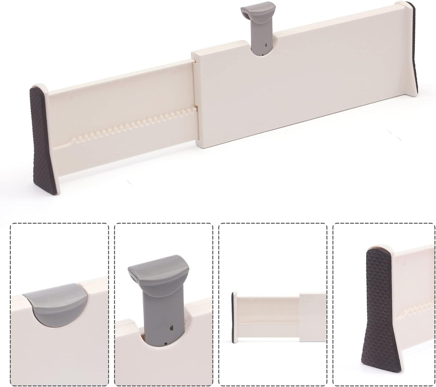 Set of 8 Adjustable Drawer Dividers Organizer Separators Plastic Dresser Organizer for Bedroom, Bathroom, Closet, Office Desk, Kitchen Storage