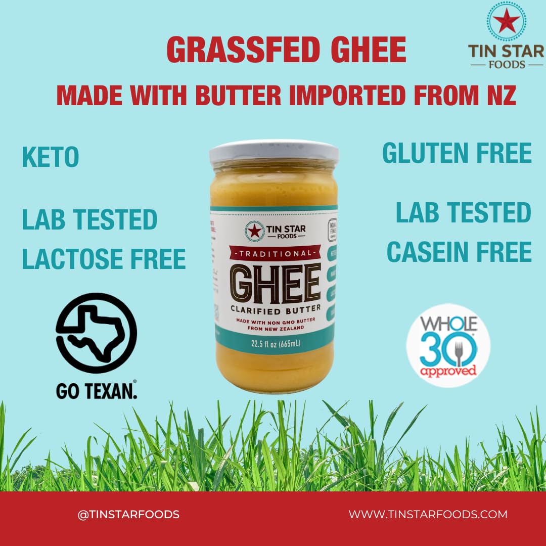 Tin Star Foods - Grassfed Ghee (Grassfed Biodynamic 22.5 oz)