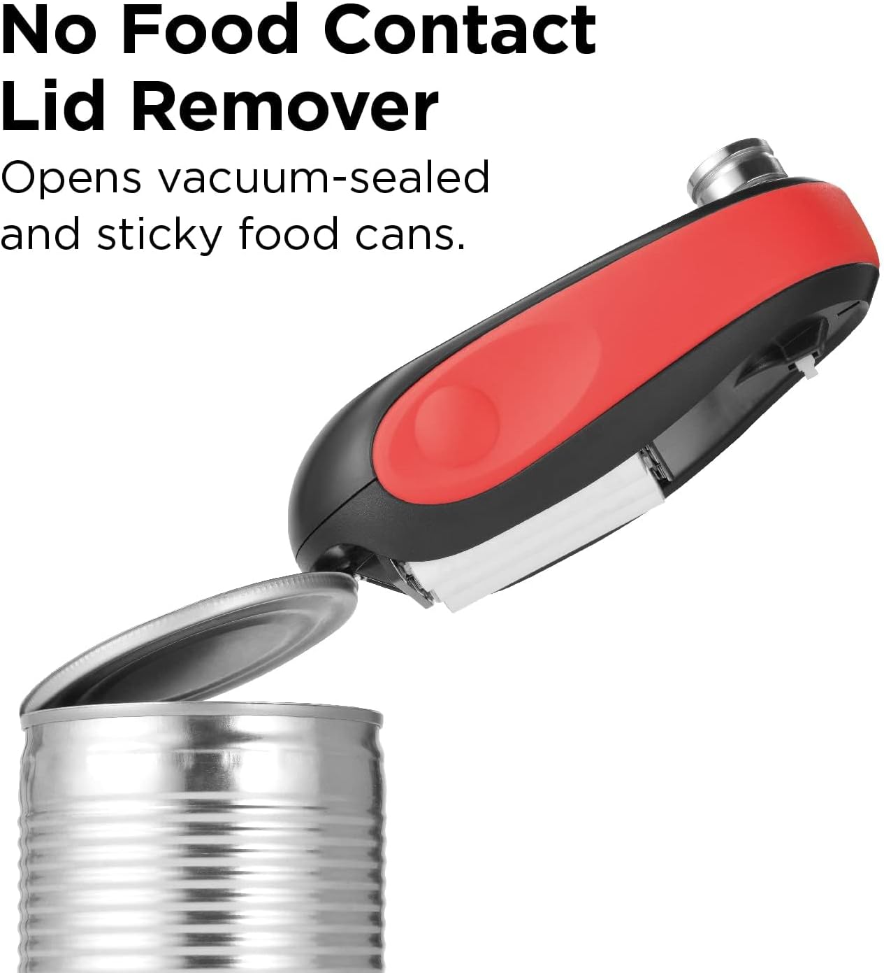 Kitchen Mama One-To-Go Electric Can Opener: One Touch, Auto Stop, Smooth Edge, Lid Lift, Safety, Automatic, Magnetic, Cordless, Battery Operated, Kitchen Appliance for Senior with Arthritis (Red)
