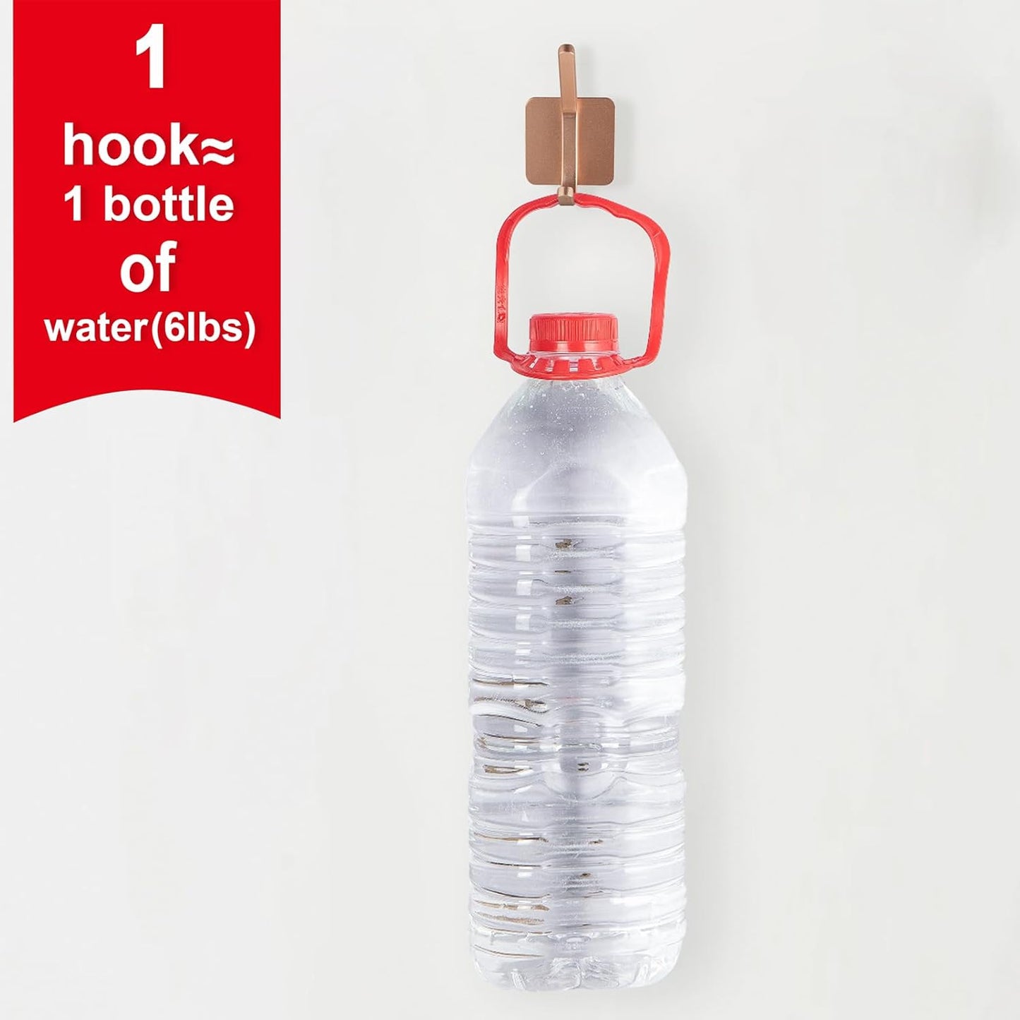 Aluminum Wall Hooks, No Drill Damage-Free Adhesive Hook, Product for Hanging Heavy Duty for Bathroom Kitchen Home (Double Square Rose Gold Hook, 4)