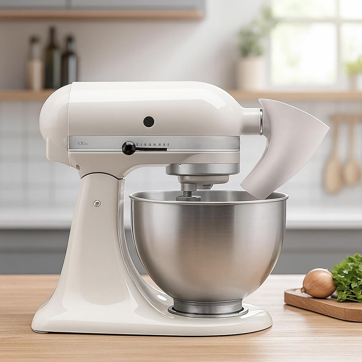 Flour Funnel for Kitchen Aid Stand Mixer, Plastic Funnel with Easy-Pour Attachment Fits KSM150 5-Quart Tilt-Head Mixers, Mess-Free Baking Accessory for Flour, Sugar, and Egg Liquid (RED1PCS)