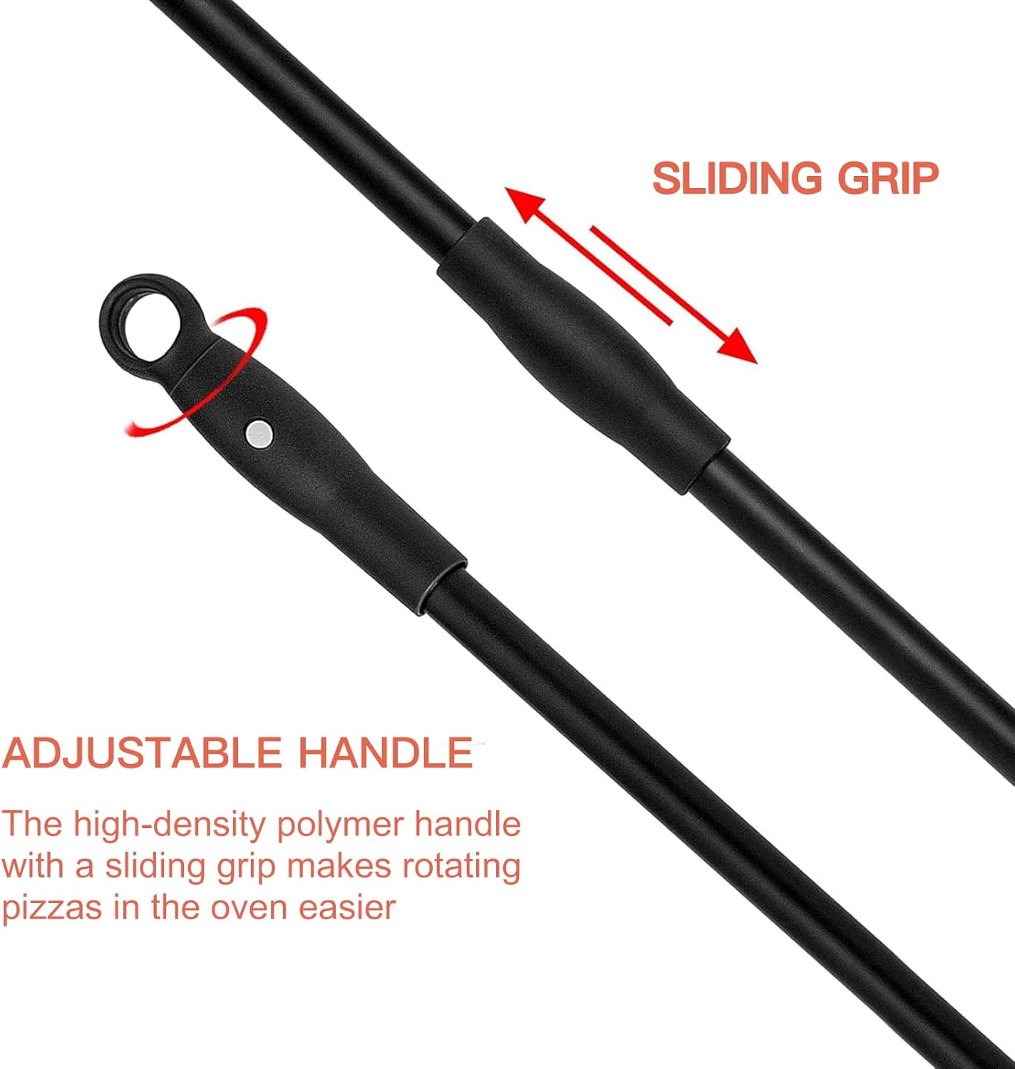 G.a HOMEFAVOR 9" x 10" Perforated Pizza Peel 47 Inch overall, Rectangular Aluminum Pizza Turning Peel with Extended Silcone Handle for Baking Pizza Brick Oven