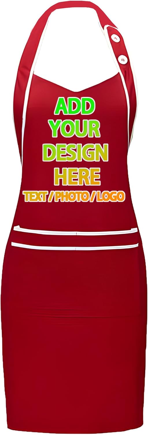 Personalized Custom Aprons Custom Adjustable Kitchen Cooking Aprons Hair Stylist Cafe Work Aprons For Men And Women