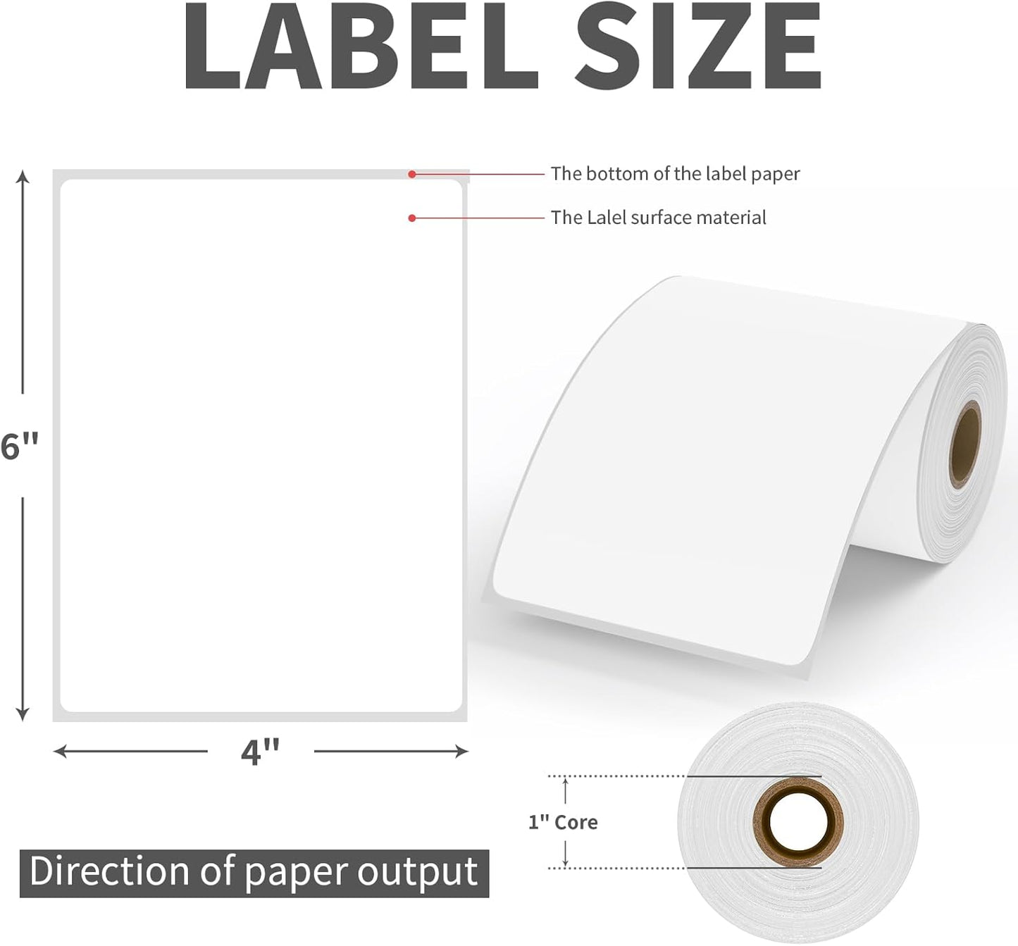 9527 Product 4x6 Blank Direct Thermal Shipping Labels for Zebra 2844 Zp-450 Zp-500 Zp-505,250 Labels/Roll,Total 100 Rolls