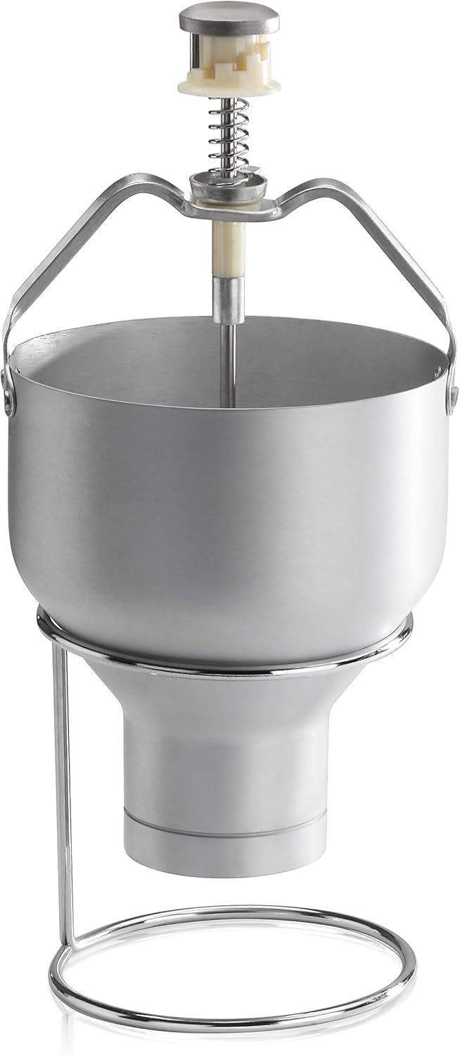 New Star Foodservice 37463 Commercial Grade Aluminum Pancake Dispenser with Stand, Silver