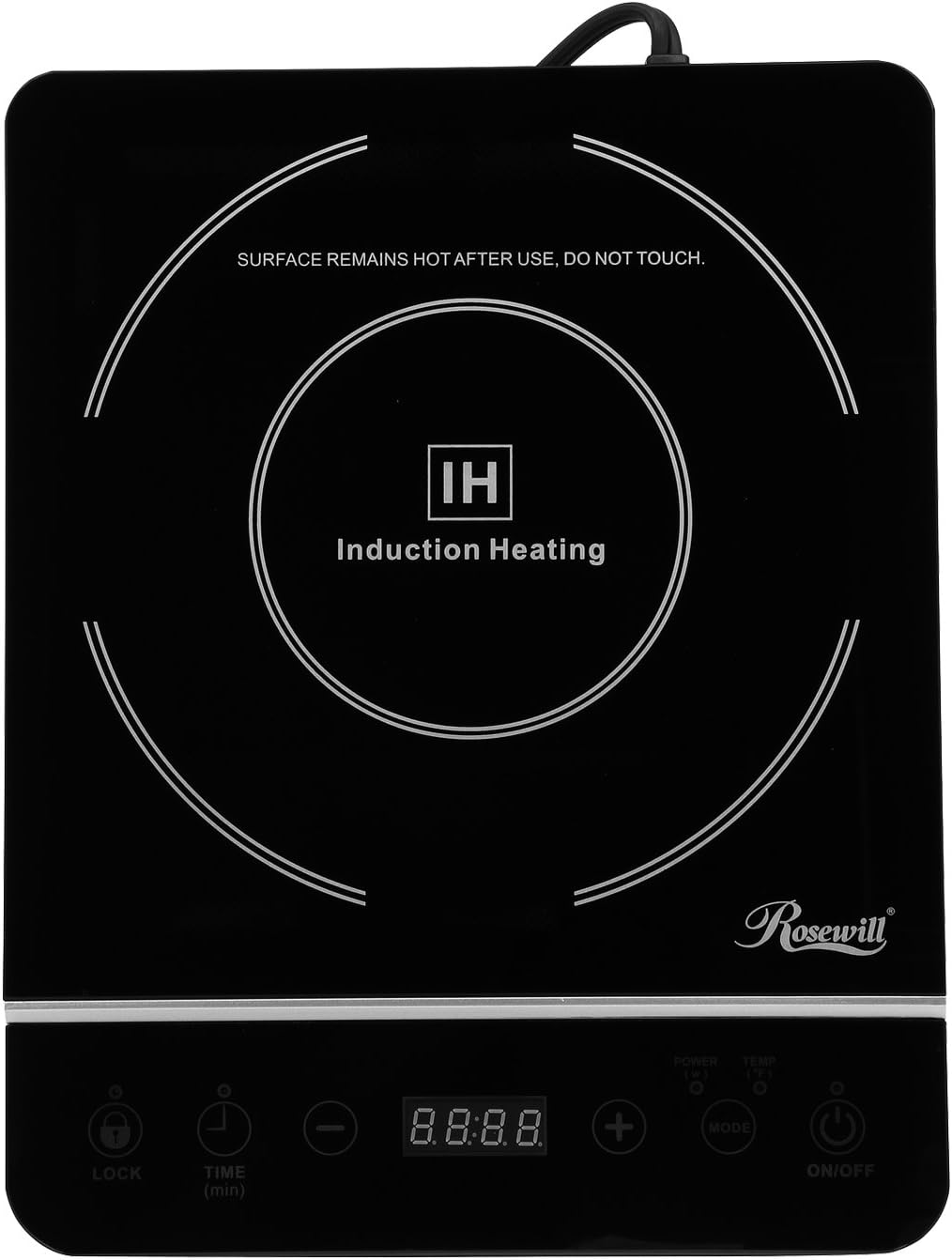 Rosewill Induction Cooker 1800 Watt, Induction Cooktop, Electric Burner with Stainless Steel Pot 10" 3.5 QT 18-8, RHAI-13001