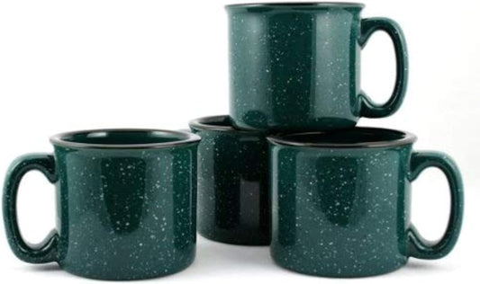 Ceramic Campfire Mug, 15oz - Set of 4 (Forest Green)