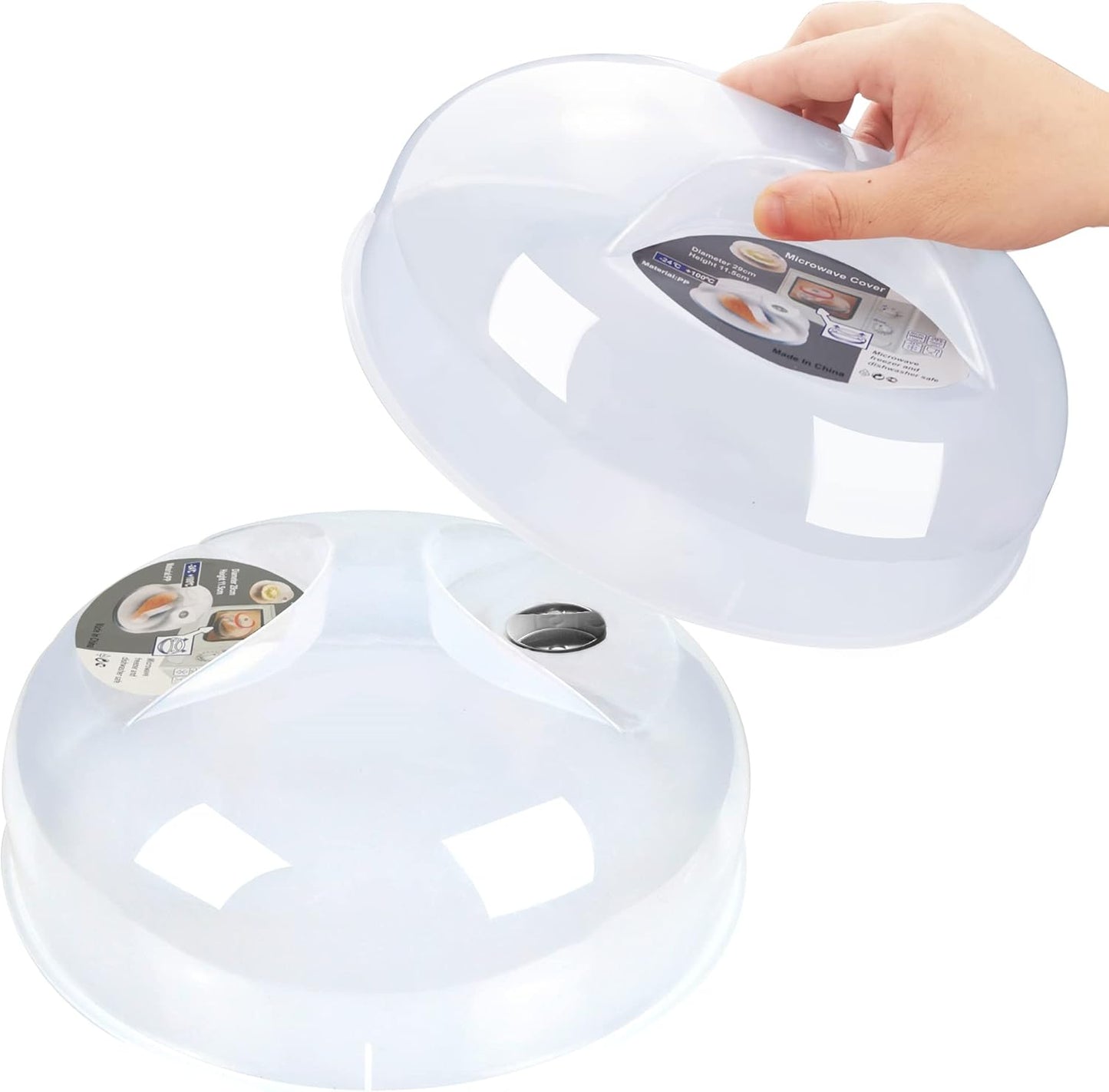 Microwave Cover for Food, Large Microwave Plate Cover Guard Lid with Steam Vents Keeps Microwave Oven Clean, 11.5 Inch BPA Free & Dishwasher Safe-2PCS Grey