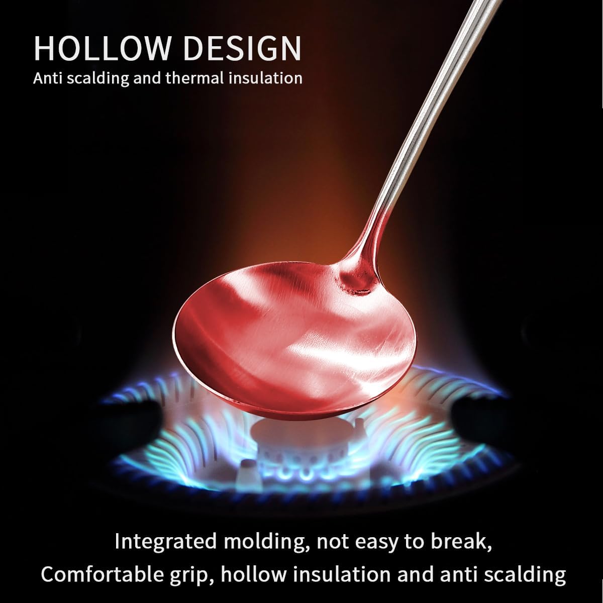 Stainless Steel Soup Ladle – Extra-Deep Large-Capacity Ladle with Long Hollow Handle, Dishwasher Safe, Easy to Clean – Ideal for Soup, Stew, Broth & Sauce