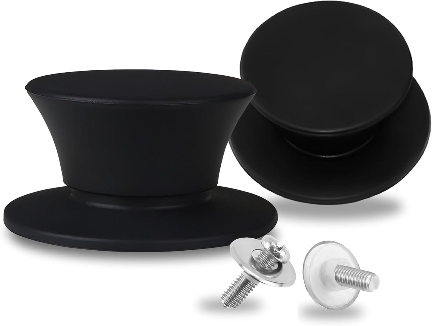 Replacement Silicone Knobs for Pot Lid, Soft Universal Pan Lid Handles - Heat Resistant and Non-Slip Holding Handle Knobs for Kitchen Cookware Lids and Covers - Dishwasher Safe (2 Pack)