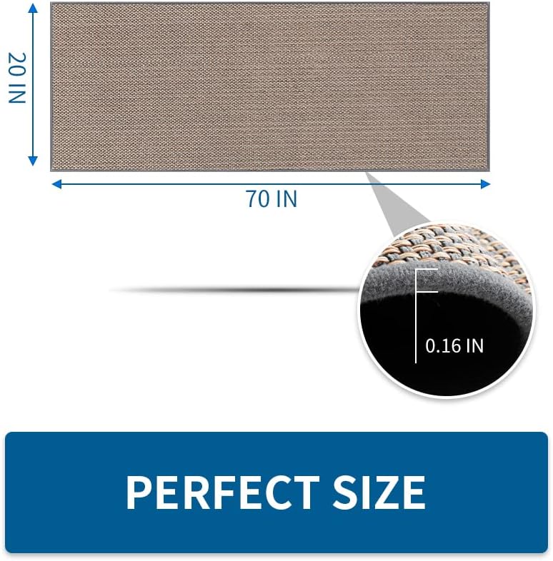 Kitchen Rugs and Mats Non Skid Washable, Absorbent Runner Rugs for Kitchen, Front of Sink, Kitchen Mats for Floor (Grey, 20"x70")