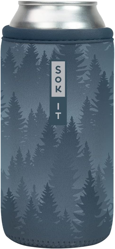 Sok It CanSok Sleeve for Beer & Soda Insulated Neoprene Cover (Foggy Woods, 16oz Can Sleeve)