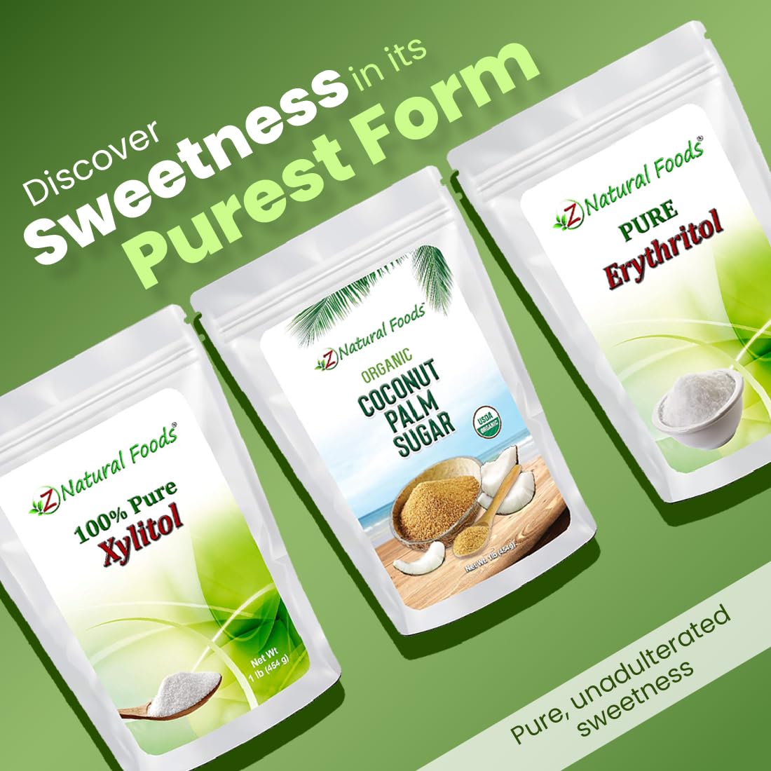 Z Natural Foods Organic Coconut Sugar - Nutrient-Dense, Flavorful & Unrefined Brown Coconut Sugar - Perfect for Tea, Coffee, Oatmeal, Deserts & Baking, Non-GMO, Vegan, Gluten-Free, 1 lb