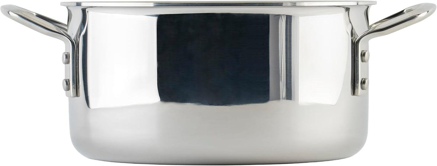 WINCO Tri-Ply Stock Pot, Silver