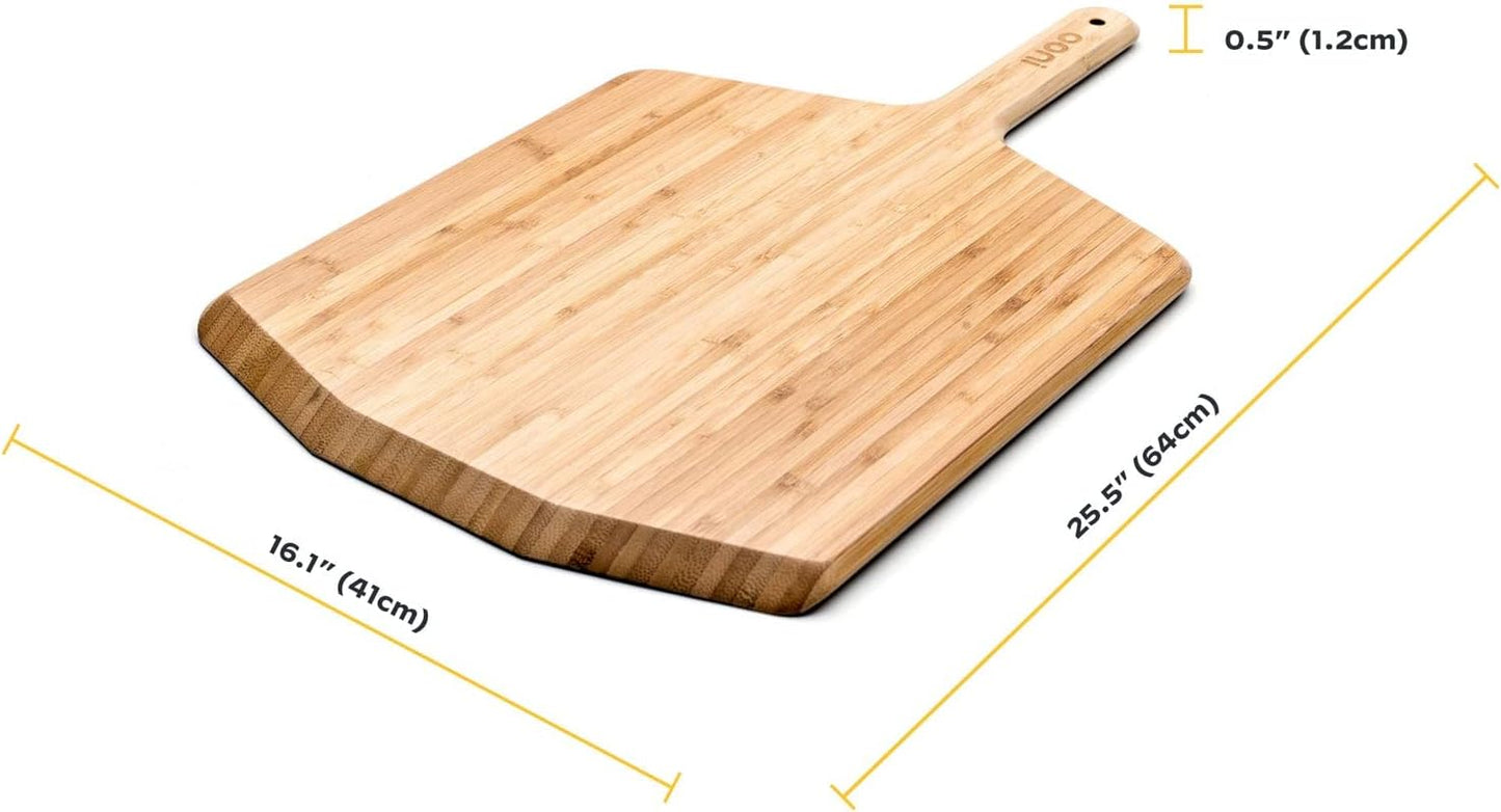 ooni 16” Bamboo Pizza Peel – Wooden Pizza Peel 16 Inch, Pizza Spatula Paddle, Pizza Cutting Board, Wood Pizza Turning Peel, Pizza Oven Accessories, Pizza Tools, Pizza Peel Wood, Pizza Board