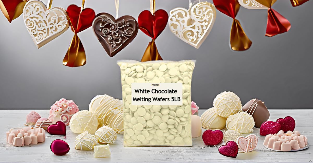 White Chocolate Coating Melting Wafers 5 LB- Creamy and Sweet Taste, Perfect for Molding, Dipping, Desserts, and Candy 80 Onuce (White Chocolate)