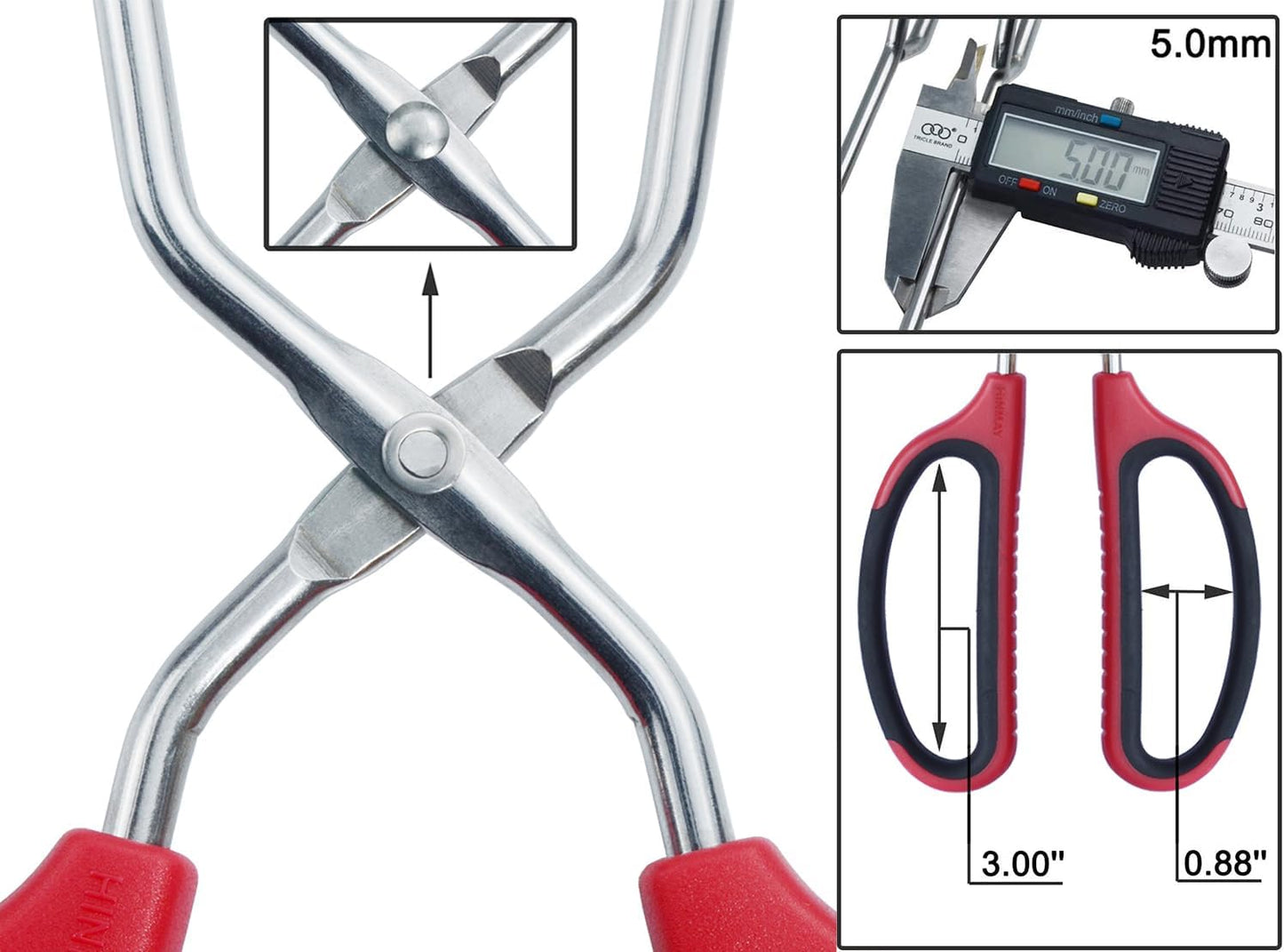 Stainless Steel Scissor Tongs 11-Inch and 13-Inch Set, Set of 2