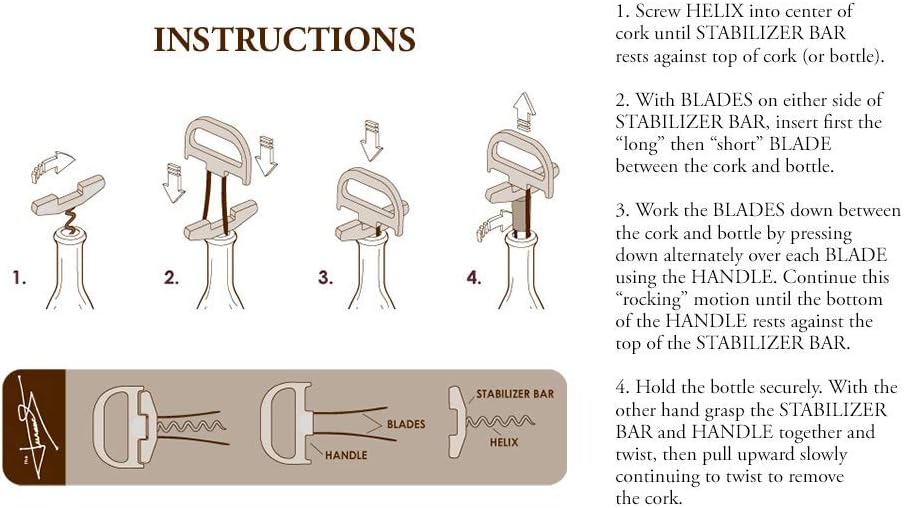 The Durand® two part device to successfully remove older and fragile wine corks whole and intact.