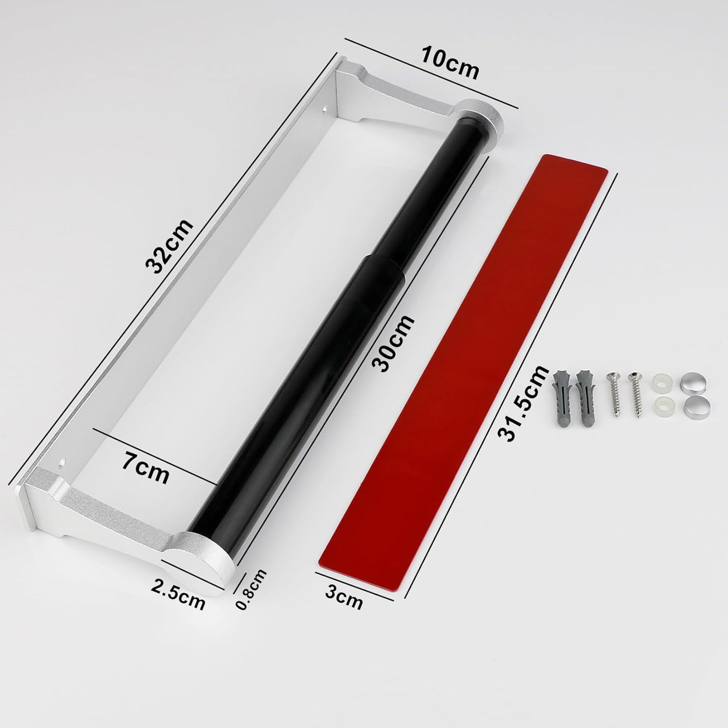 MONEER Paper Towel Holder Under Cabinet, Paper Towel Holder, Aluminum Alloy Kitchen Towel Holders, Self Adhesive Kitchen Roll Holder for Kitchen, Bathroom, Living Room (Silver)